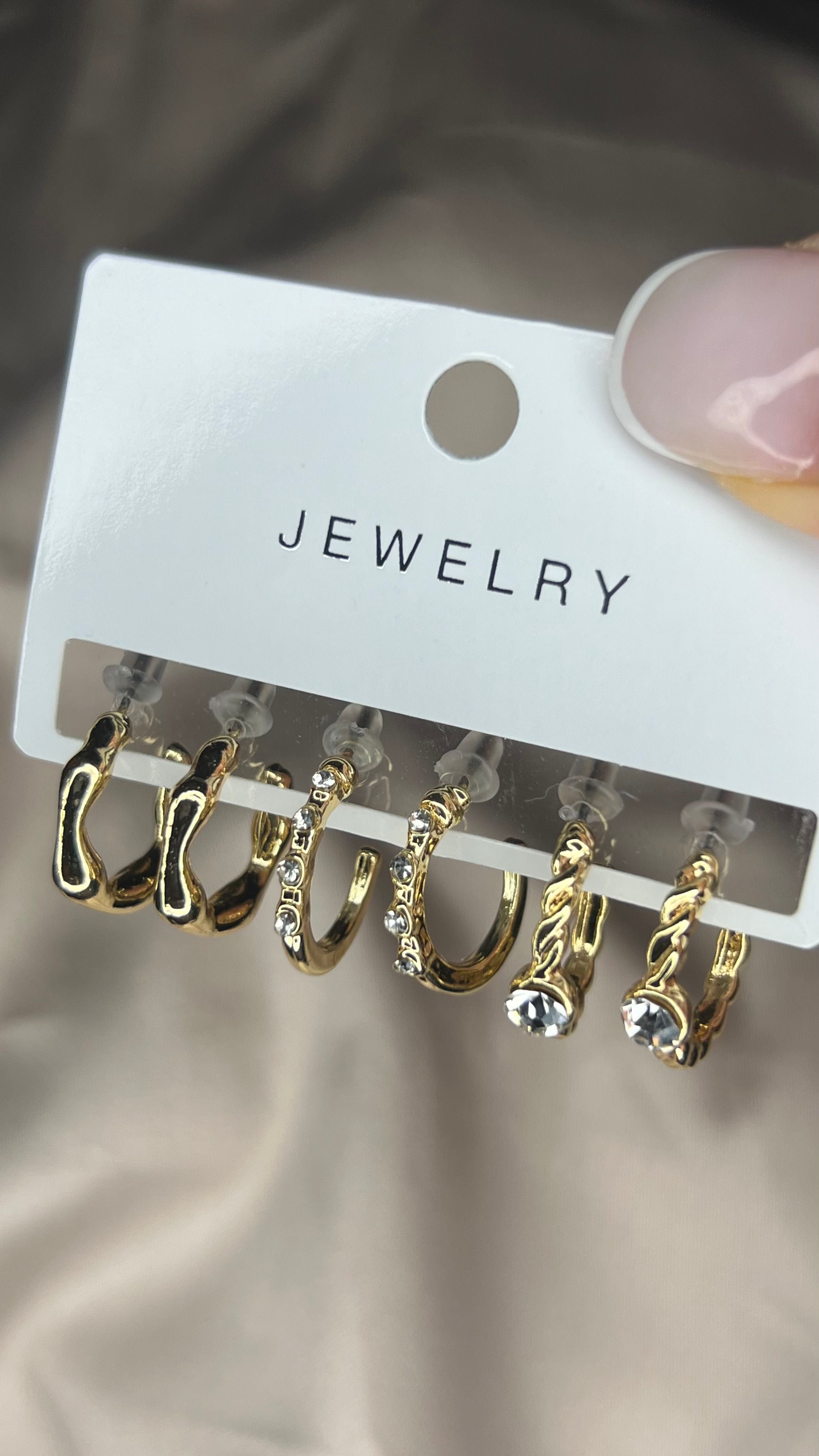 Kadın 3 Lü Altın Kaplama Set Küpe