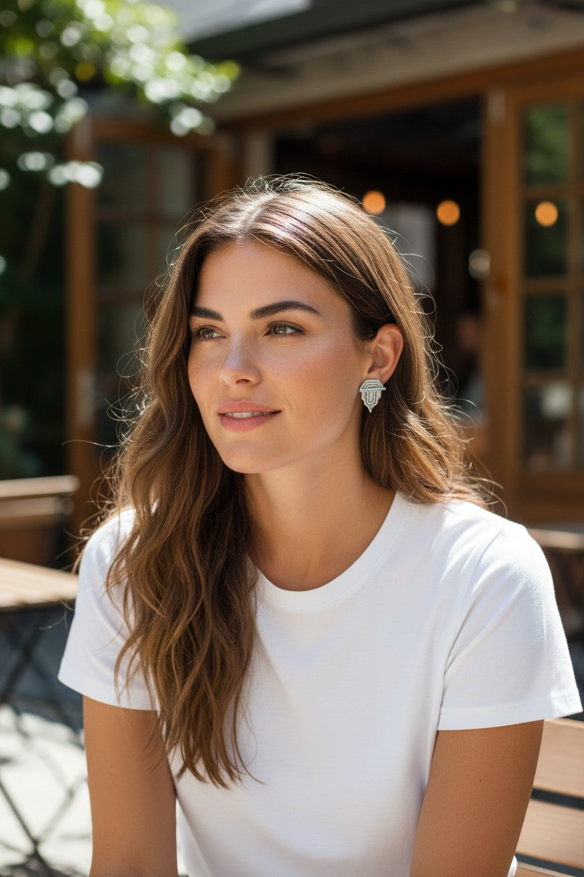 Çiçek Küpe Gold Ve Gümüş Kaplama